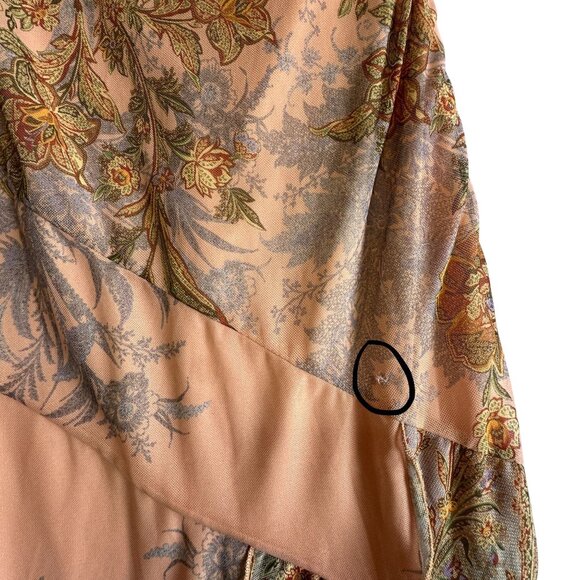 Windsor Strapless Floral Brocade Ruffle Midi Dress Peach Multicolor Size M NWT - Picture 11 of 13